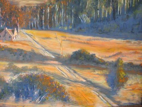 BEAUTIFUL LARGE JOHN BANDY LANDSCAPE WITH CAPE DUTCH HOMESTEAD